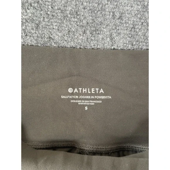 Athleta Salutation Jogger Pants Womens Small Gray Logo Yoga Stretch High Rise - Picture 7 of 14
